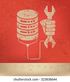 Data,Networking design on red background, grunge vector

