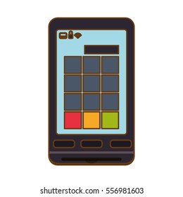 dataphone device icon over white background. mobile payments concept. colorful design. vector illustration