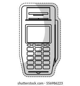 dataphone device icon over white background. mobile payments design. vector illustration