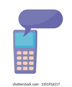 dataphone device with speech bubble