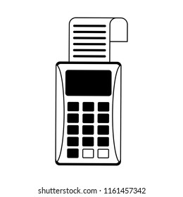 Dataphone electronic payment in black and white