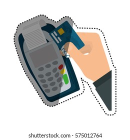 Dataphone payment system icon vector illustration graphic design