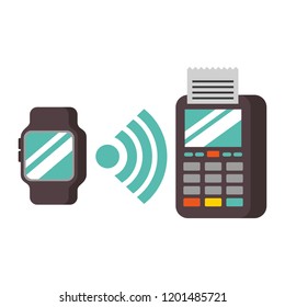 dataphone and smartwatch connection nfc payment