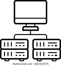 data-processing application software  Concept, high-throughput computing Vector Icon Design, Big data Symbol, Business intelligence Sign,Web hosting and Data Center Stock Illustration