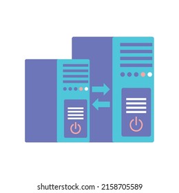 dataserver center icon flat isolated
