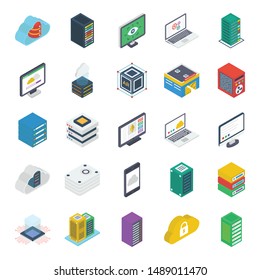 Dataserver Technology Isometric Icons Pack