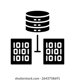 Dataset glyph icon, use for machine learning, education, technology industry, UI, UX kit, app and web development, digital or print.