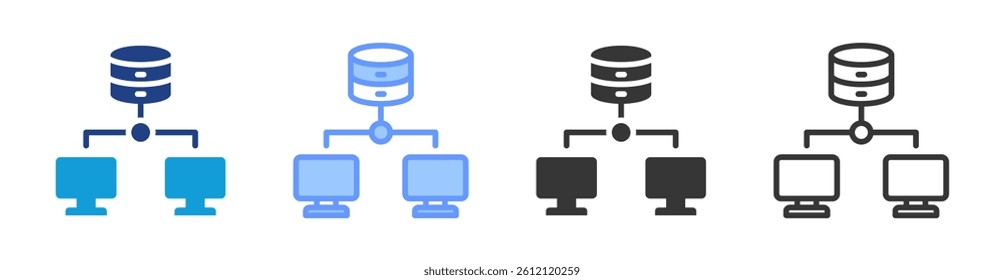 Dataset icon set multiple style collection