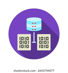 Dataset mini illustration rounded flat color icon, use for machine learning, education, technology industry, UI, UX kit, app and web development, digital or print.