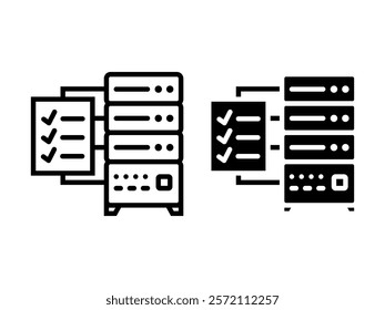 Datbase icon set. Vector illustration.