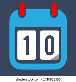 Date 10 Calendar vector icon