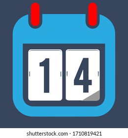 Datum 14 Kalender, Vektorsymbol