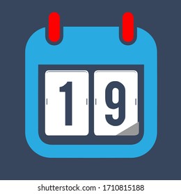 Date 19 Calendar vector icon