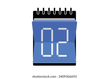 Date 2 Simple Calendar. Flat calendar icon. Date or event reminder sign.