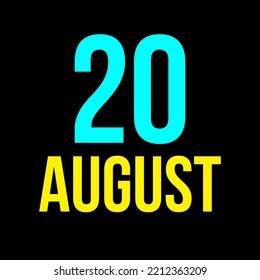 Date 20 August Banner Vector Design Illustration. Social Media Post concept. 