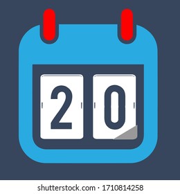 Date 20 Calendar vector icon