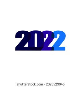 Date 2022 design blue color isolated on white background