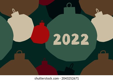 Date 2022. New year logo, calendar cover, postcard, abstract modern style with jagged shapes