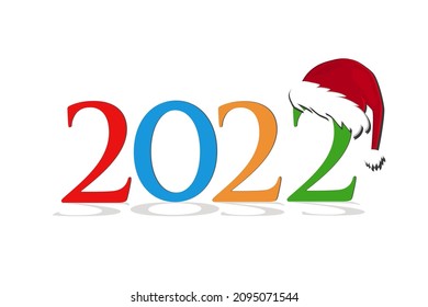 Fecha - 2022, escrita en números. Ilustración vectorial.
