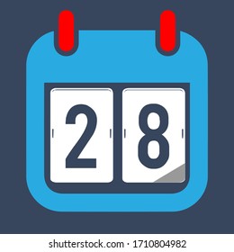 Icono de vector de calendario fecha 28