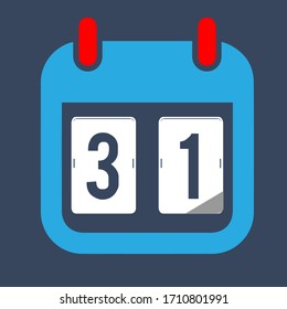 Icono de vector de calendario fecha 31