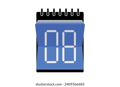 Date 8 Simple Calendar. Flat calendar icon. Date or event reminder sign.