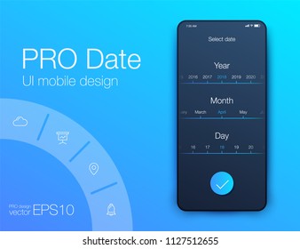 Date application UI design concept. Stock vector