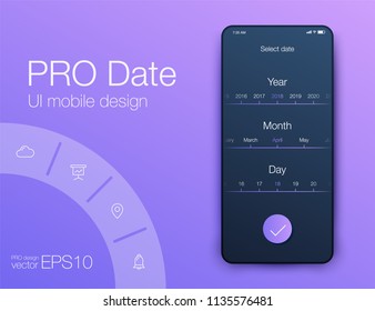 Date application UI design concept. Stock vector