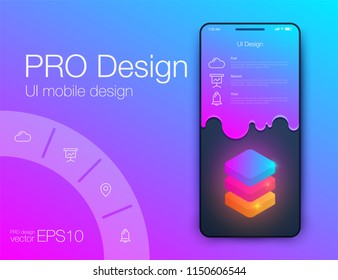 Date application UI design concept. Stock vector