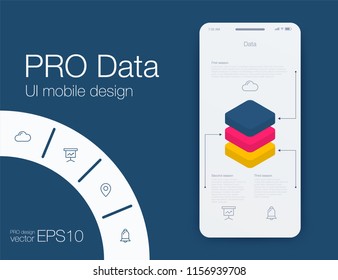 Date application UI design concept. Stock vector
