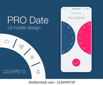 Date application UI design concept. Stock vector