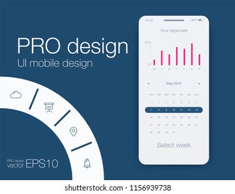 Date application UI design concept. Stock vector