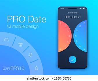 Date application UI design concept. Stock vector