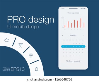 Date application UI design concept. Stock vector