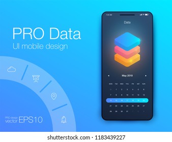 Date application UI design concept. Stock vector