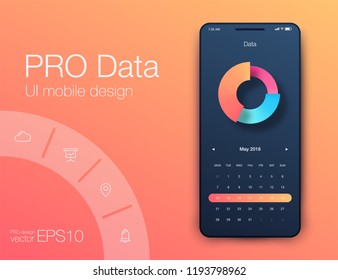 Date application UI design concept. Stock vector