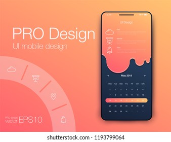 Date application UI design concept. Stock vector