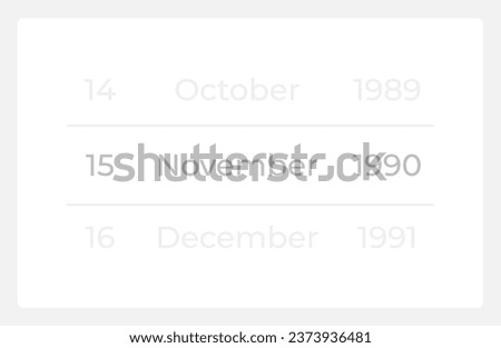 Date of birth form field UI element template. Editable isolated vector dashboard component. Flat user interface. Visual data presentation. Web design widget for mobile application with light theme