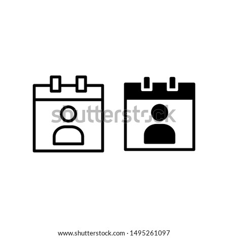 Date of birth icon. With outline and glyph style