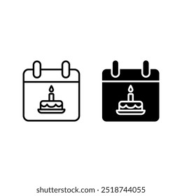 date of birth icon set vector isolated color aditable
