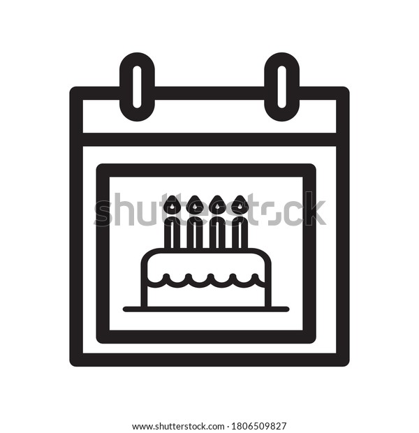 Date Birth Icon Vector Isolated Stock Vector Royalty Free