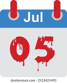 Date Calendar 1 to 36 jully