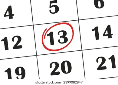 Date calendar 13 is highlighted with a red pencil. Save the date written on the calendar Save the date written on the calendar