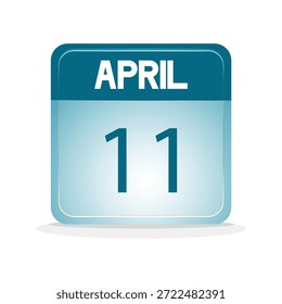 calendario de fecha de abril. Web de diseño de calendario para eventos, recordatorios, horarios, días festivos, etc. ilustración Vector