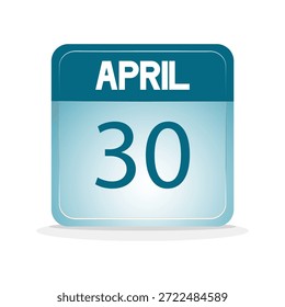 calendario de fecha de abril. diseño de calendario de Web. para agenda, recordatorio, eventos, horario, días festivos, celebración, etc. ilustración Vector