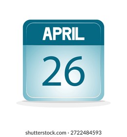 calendario de fecha de abril. diseño de calendario de Web. para agenda, recordatorio, eventos, horario, días festivos, celebración, etc. ilustración Vector