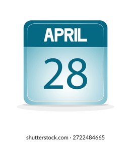 calendario de fecha de abril. diseño de calendario de Web. para agenda, recordatorio, eventos, horario, días festivos, celebración, etc. ilustración Vector