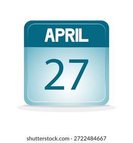 calendario de fecha de abril. diseño de calendario de Web. para agenda, recordatorio, eventos, horario, días festivos, celebración, etc. ilustración Vector