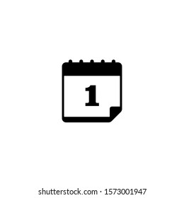 Date calendar icon "1".Design template vector