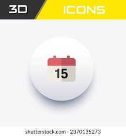 Date calendar icon, business 3D icon editable file